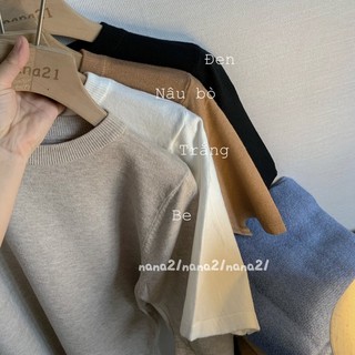 Áo len trơn cộc tay