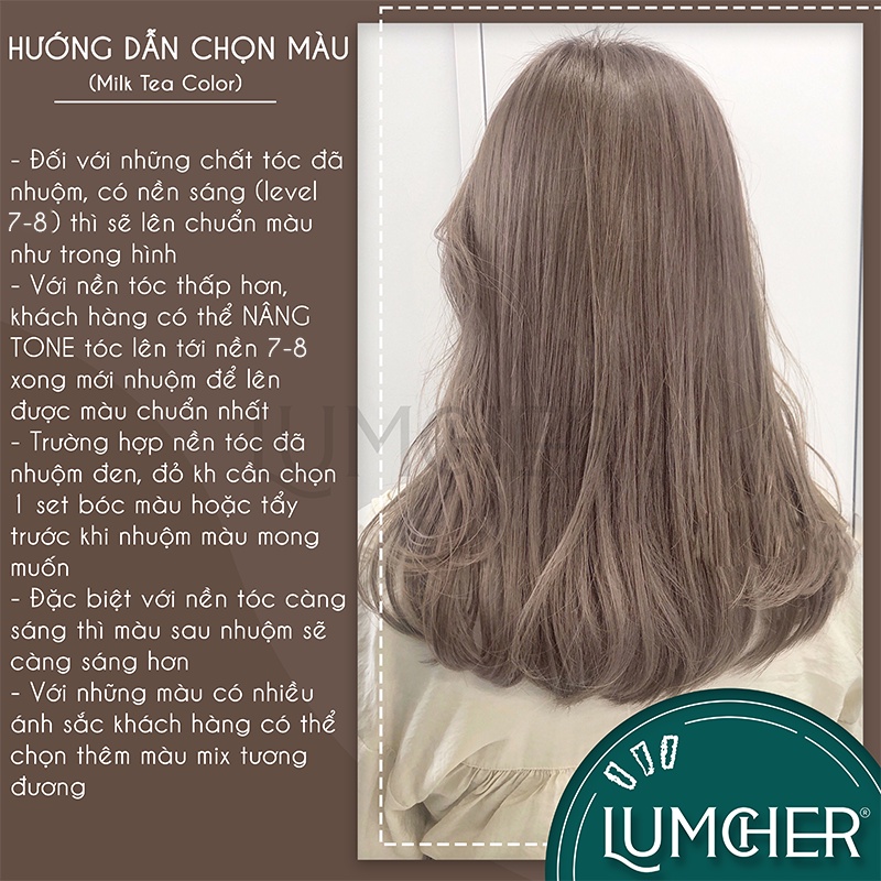 Thuốc nhuộm tóc Nâu Sữa, Nâu Trà Sữa tại nhà chính hãng Lumcher LC15