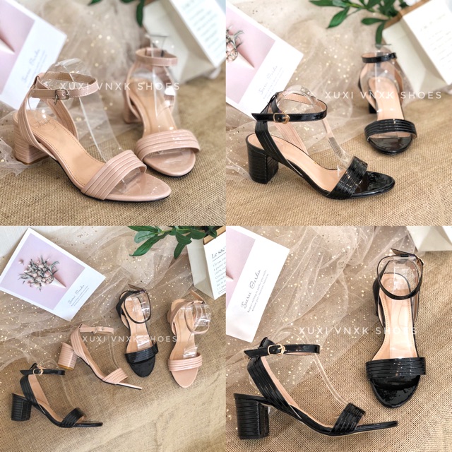 ( ảnh thật ) Giày Sandal cao gót công sở 5p zara quai ngang