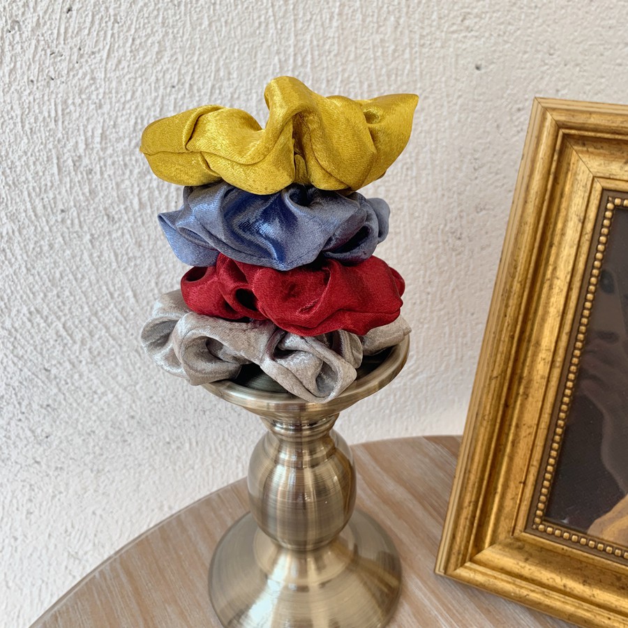 Dây Cột Tóc Scrunchie Vải Nhiều Màu Sang Chảnh Thanh Lịch