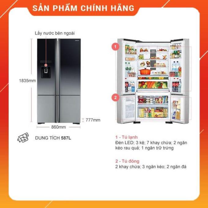 [ VẬN CHUYỂN MIỄN PHÍ KHU VỰC HÀ NỘI ] Tủ lạnh Hitachi Inverter 587 lít R-WB730PGV6X(XGR) - [ Bmart247 ]