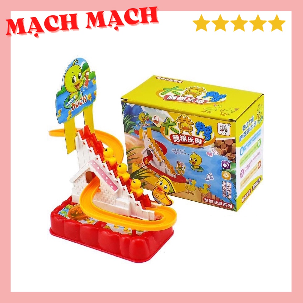 Đồ Chơi Cầu Trượt Vịt Vàng Leo Thang Phát Nhạc Cực Vui Tai Cho Bé Yêu MạchMạch Shop