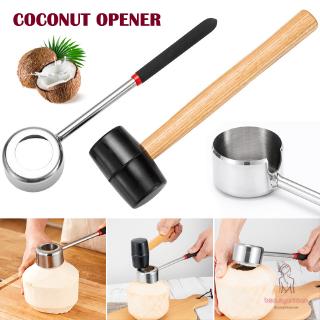 Dụng Cụ Mở Vỏ Dừa / Dụng Cụ Mở Vỏ Dừa Kèm Búa Bằng Thép Không Gỉ