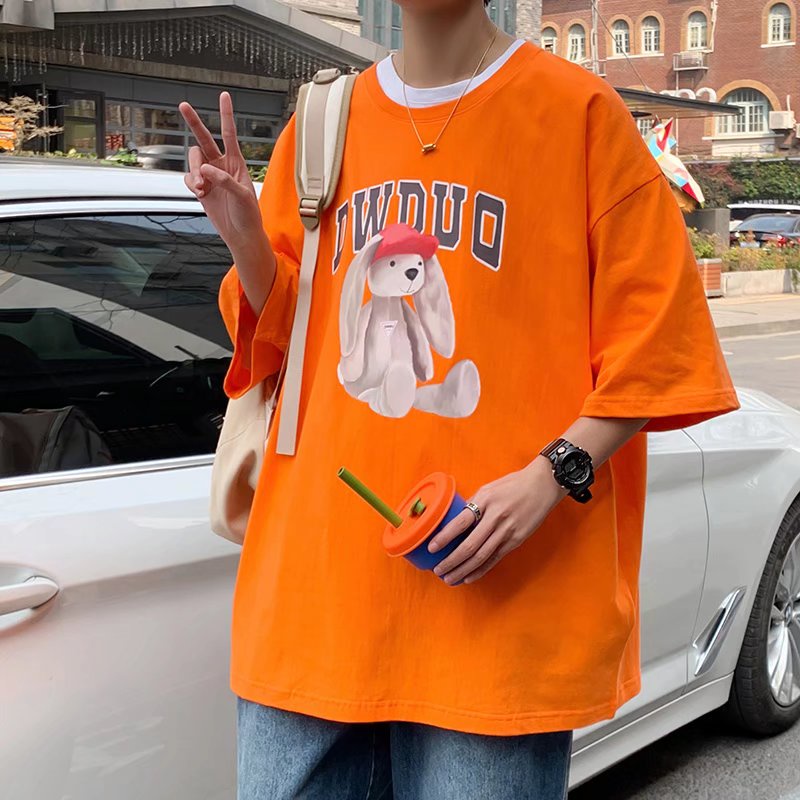 Áo Thun Tay Ngắn Cổ Tròn In Chữ Thoải Mái Thời Trang Mùa Hè Phong Cách Hàn Quốc Cho Nam Giới Size M-8XL