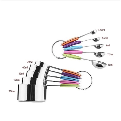 Bộ 10 dụng cụ đo lường tay cầm silicon cao cấp