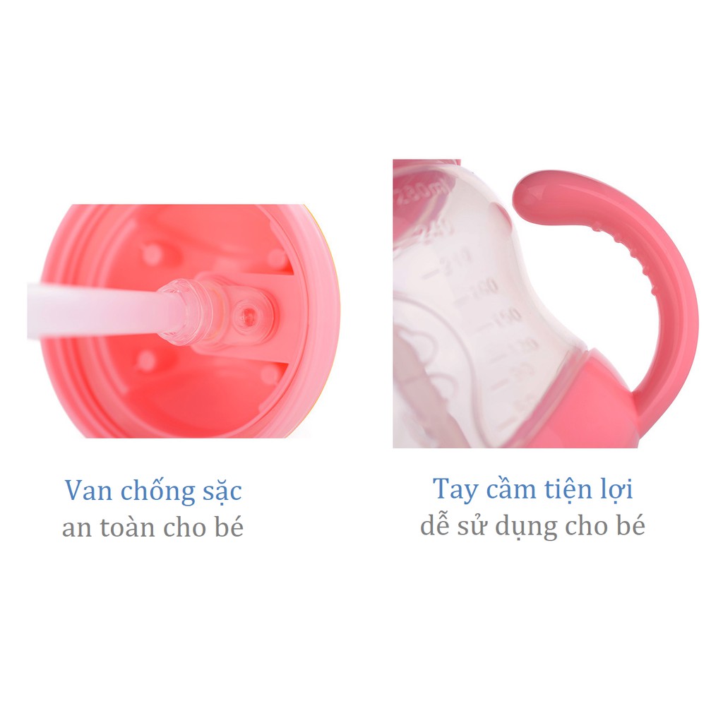 Bình nước 280ml chống sặc, chống đổ, rò rỉ nước