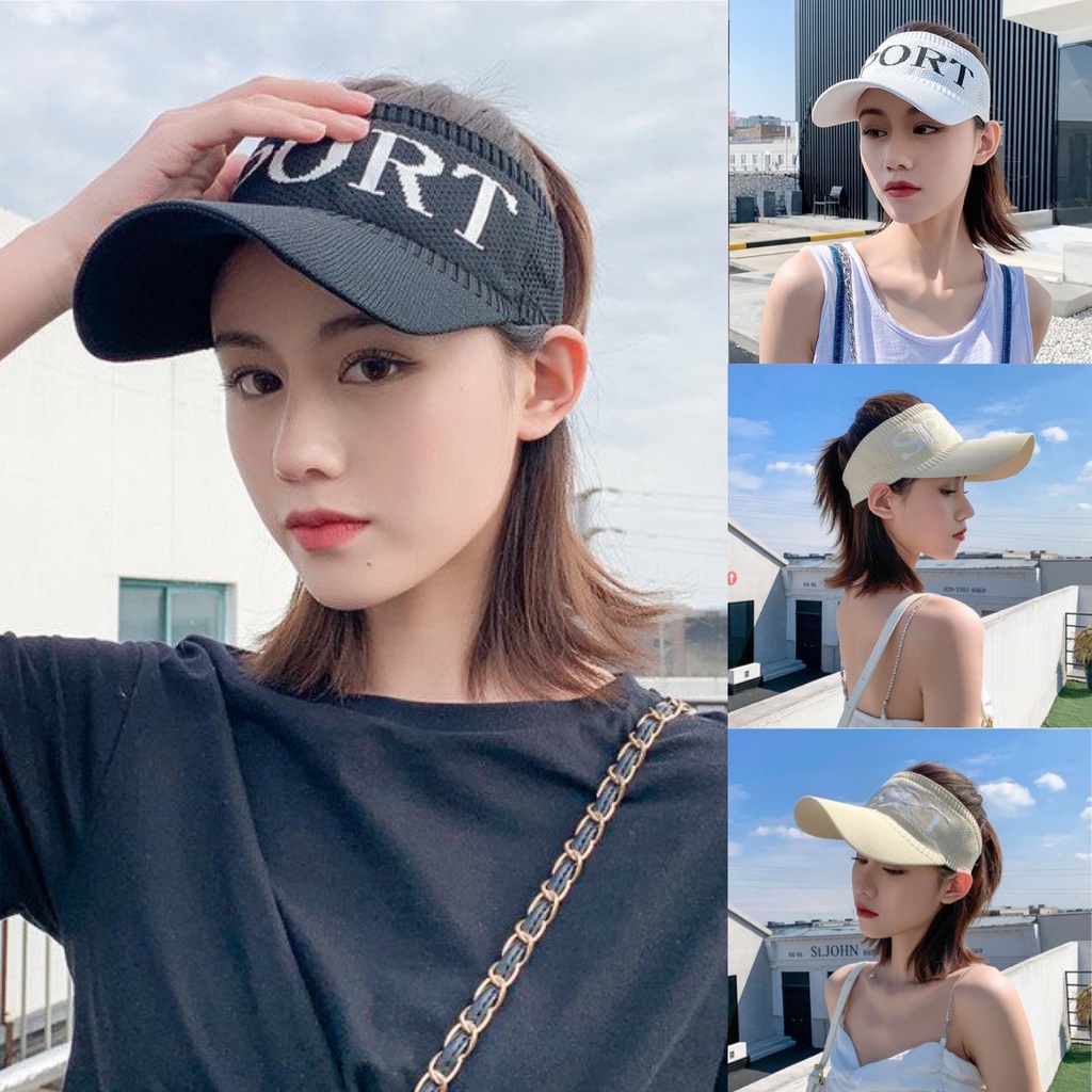 Mũ nón lưỡi trai nửa đầu kiểu dáng thể thao, mũ Tenis in chữ trẻ trung