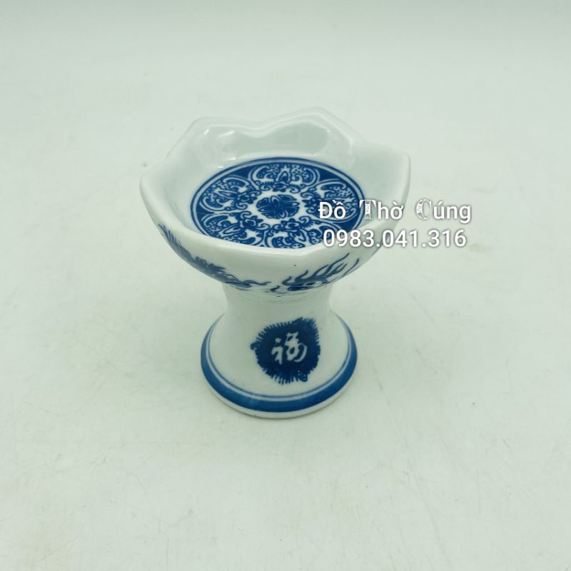 Chân kê nến thờ men lam
