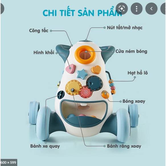 Xe tập đi Holla đa năng 3 trong 1 chống ngiêng lật ,chống trơn trượt cho bé hàng chính hãng