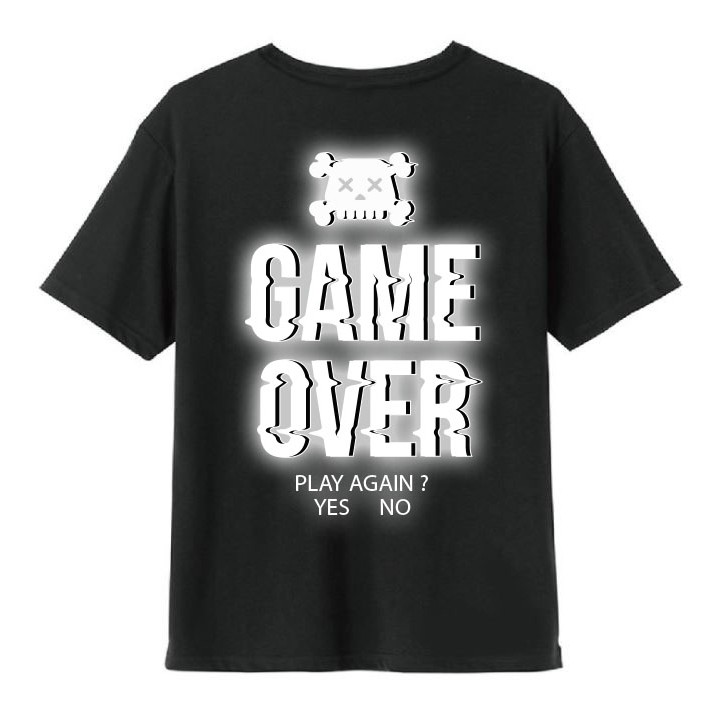 Áo Thun, Áo Thun Tay Lỡ Phom Rộng, Áo Unisex In Hình Game Over, In Decal Phản Quang Siêu Đẹp | BigBuy360 - bigbuy360.vn
