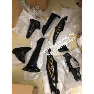 BỘ VỎ WAVE 110 2017-2021 ĐEN FULL NHỰA MÀU ĐEN HONDA (8 mảnh nhựa màu)