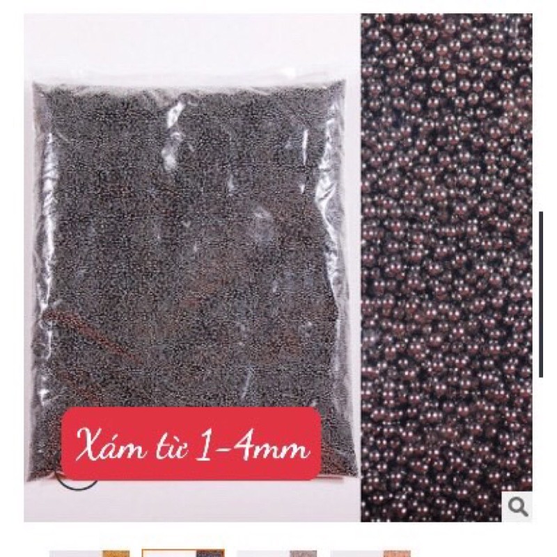 Bi kim loại màu xám 50gr hàng đẹp phụ kiện trang trí móng tay nail.