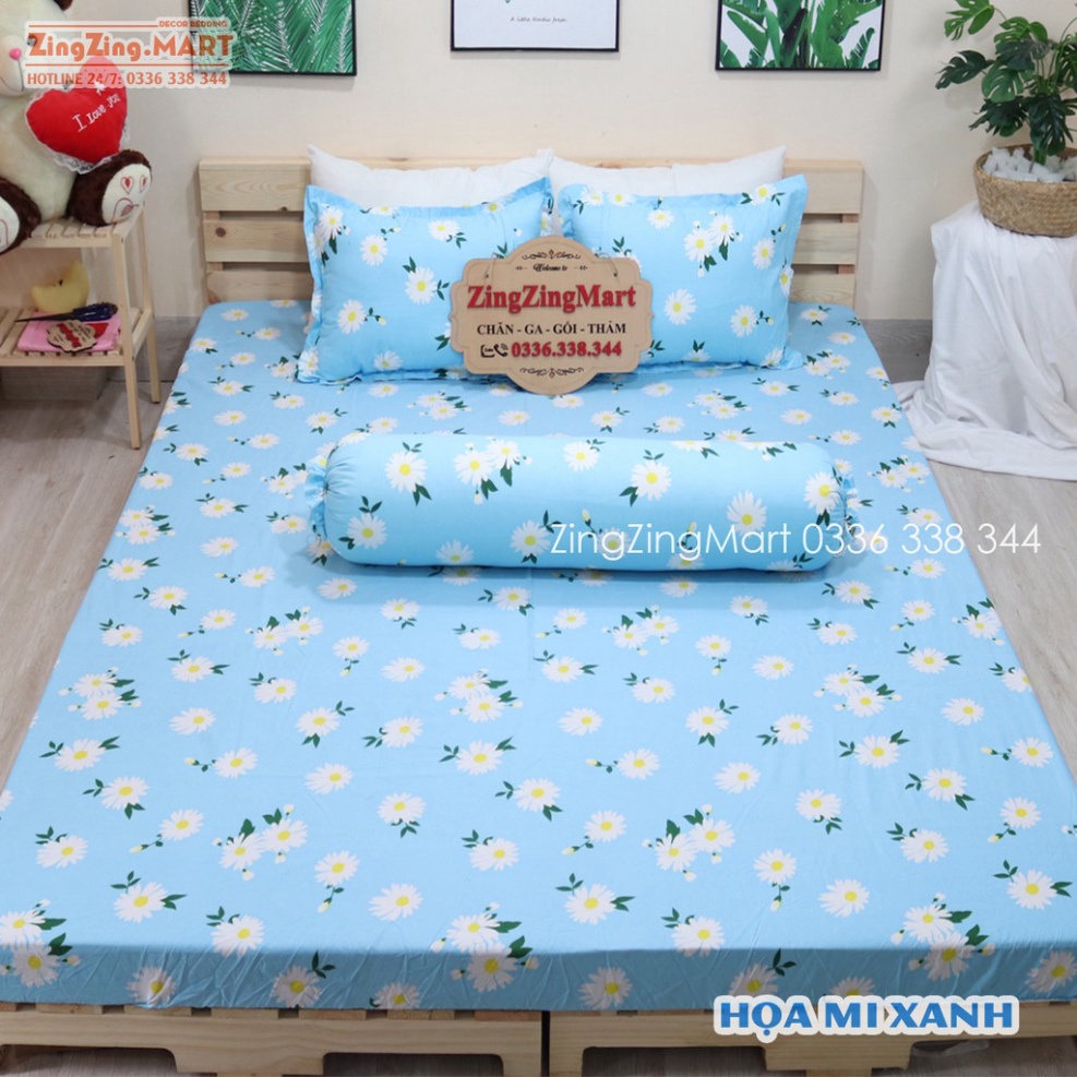 Bộ Ga Gối Poly Ga trải giường | Bộ Drap giường - Họa Tiết Hoa Đẹp Nhã Nhặn - ZingZingMart