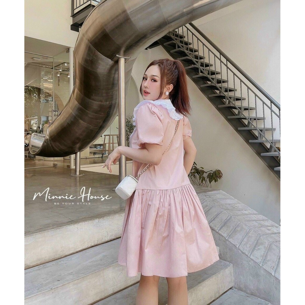 đầm ngắn cổ bẻ chữ V