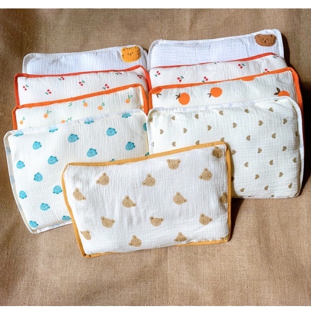 Gối xô Muslin em bé Miseo.vn gối ruột bông cao cấp mềm mỏng thoáng khí êm ái cho bé sơ sinh đến 2 tuổi