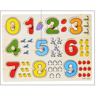 Bảng núm gỗ_Đồ chơi Lắp ráp bằng Núm gỗ cho Bé(23x30x0.5cm )
