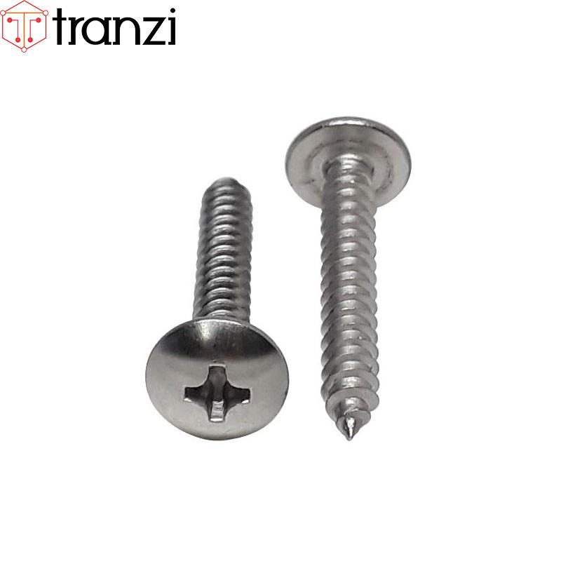 Vít bake đầu dù đuôi nhọn ren thô inox 304 M4x25 - túi 10 cái