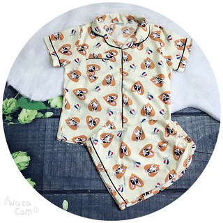 Bộ Pijama Cộc Full Viền