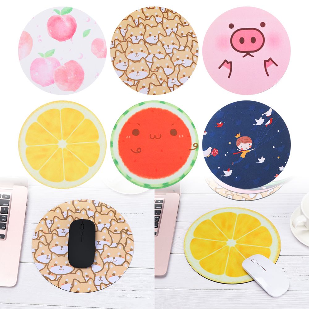 Tấm lót chuột và bàn phím hình tròn bằng cao su mềm chống trượt siêu bền