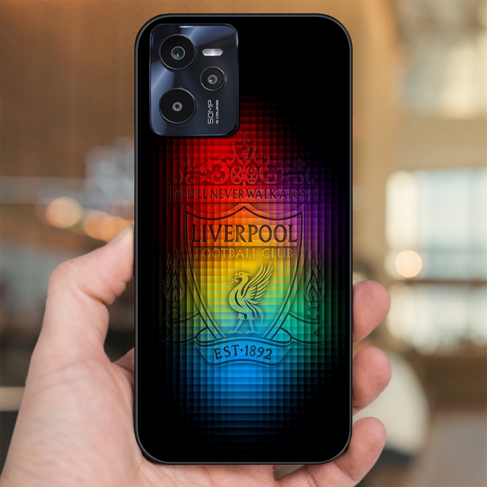 Ốp lưng Realme C35 viền đen in hình Liverpool FC