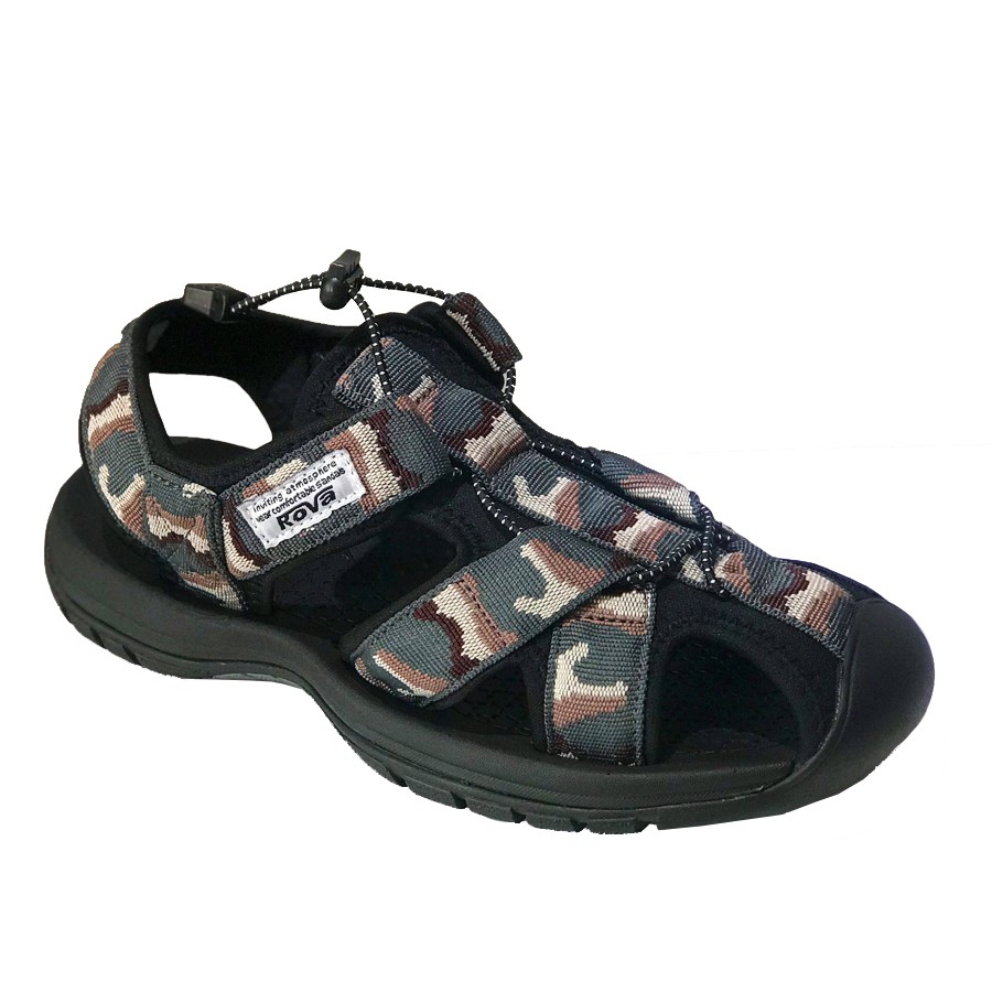 Giày sandal nam bít mũi quai dù có quai hậu cố định thích hợp mang dã ngoại đi phượt du lịch hiệu Rova RV626Br