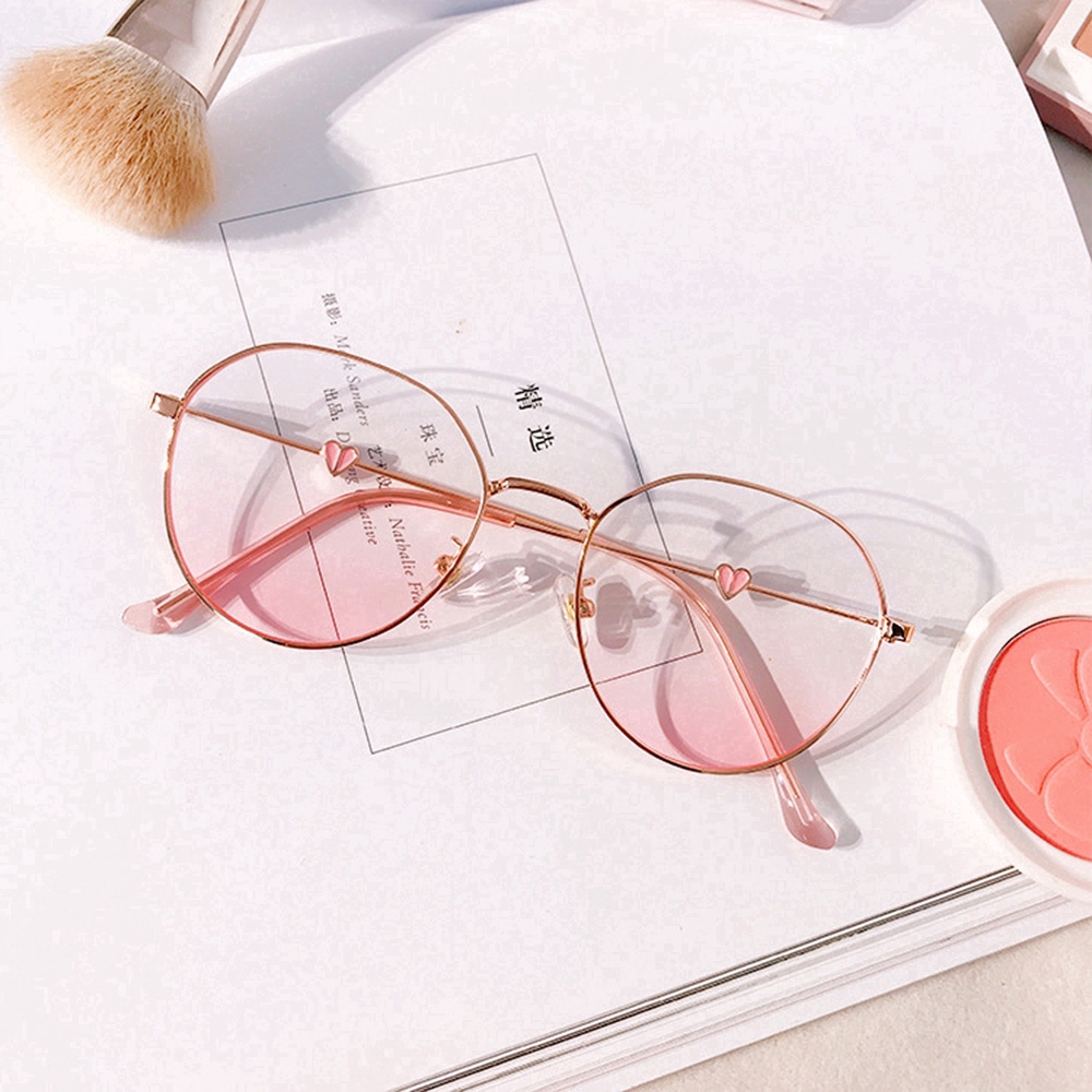 Kính mát nữ gọng kim loại hình trái tim màu gradient