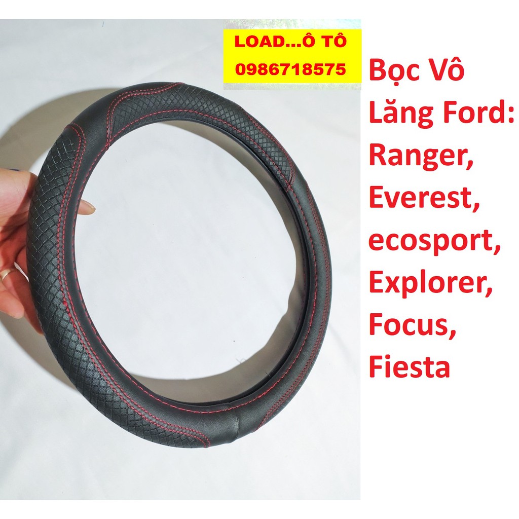 Bọc Vô Lăng Đen Chỉ Đỏ Dòng Xe Ford Ranger, Everest, Ecosport, Escape, Explorer, Fiesta, Focus Cao Cấp