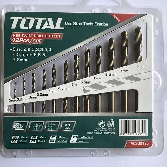 Bộ mũi khoan kim loại HSS 12 chi tiết Total TACSD0125