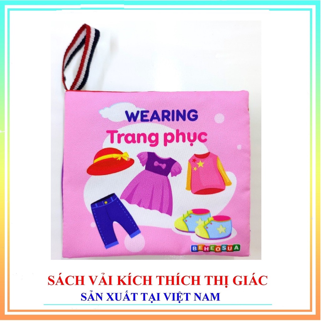 Sách vải song ngữ combo 6 cuốn cho bé sơ sinh 0 1 2 3 tuổi, đồ chơi thông minh montessori giáo dục sớm cho trẻ TOPKIDS