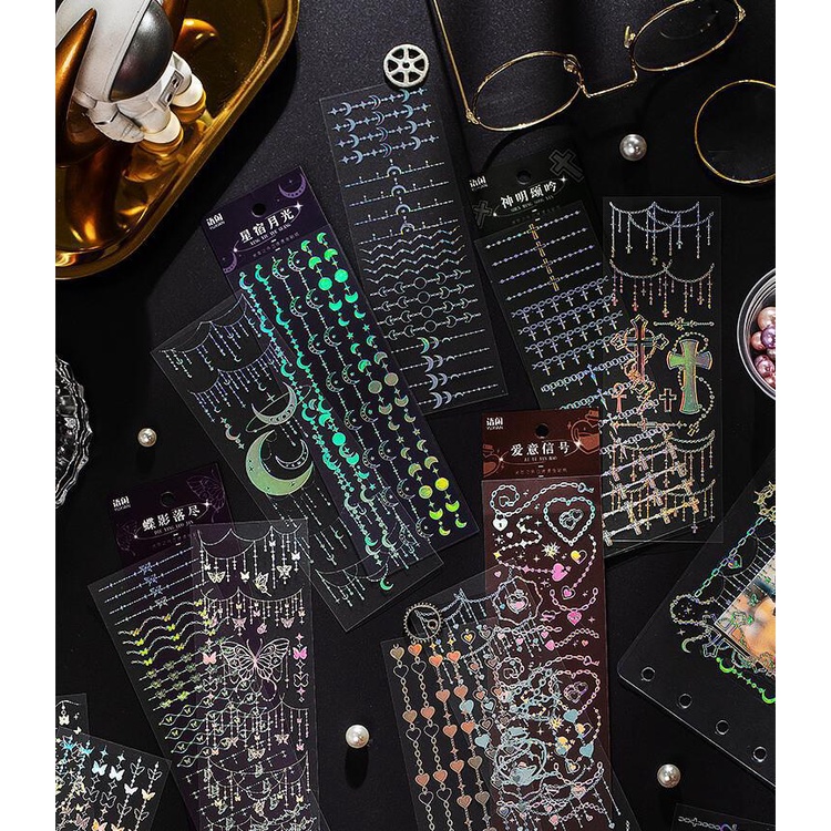 Peto Set 4 Tấm Sticker goo DIY 4 Phong Cách