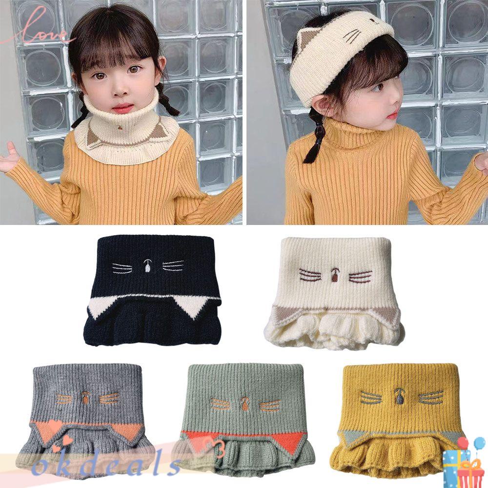 Khăn Quàng Cổ Đan Len Có Thể Tháo Rời Họa Tiết Hoạt Hình Đáng Yêu Cho Bé