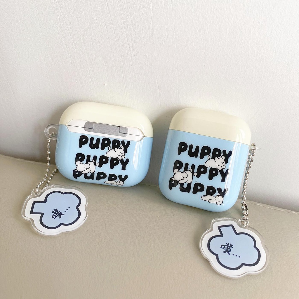 Vỏ Bảo Vệ Hộp Sạc Tai Nghe Bluetooth Không Dây AirPods 1 2 pro 3 2021 gen3 Bằng TPU Silicone Mềm Chống Rơi Hình Cún Dễ Thương