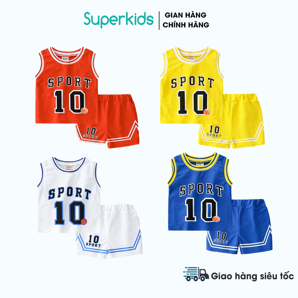 Bộ ba lỗ bóng rổ SPORT chất cotton cho bé 8-18kg QATE572