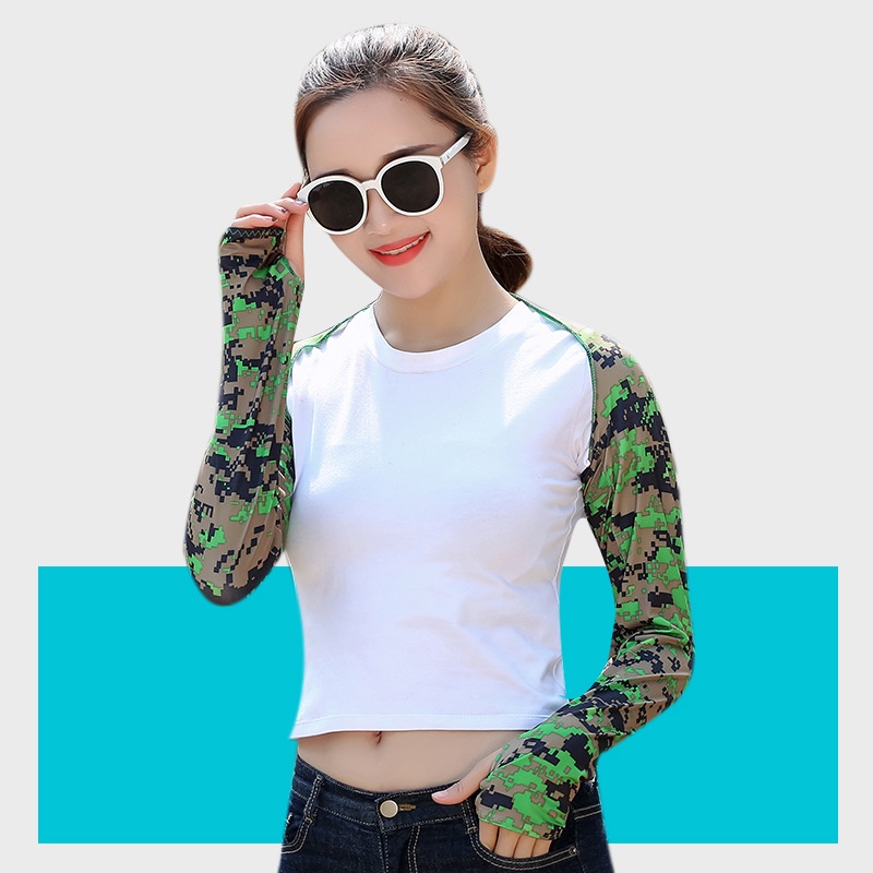 Găng Cánh Tay Chống Nắng Tia UV Bằng Lụa Lạnh Thời Trang Cho Nữ