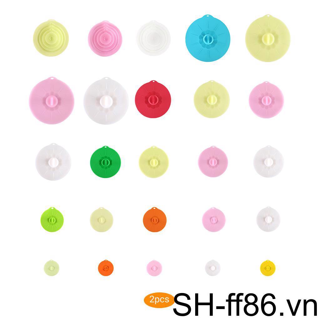 Bộ 2 Nắp Đậy Tô Chén Bằng Silicon Cấp Thực Phẩm Nhiều Kích Cỡ Tiện Dụng Ốp