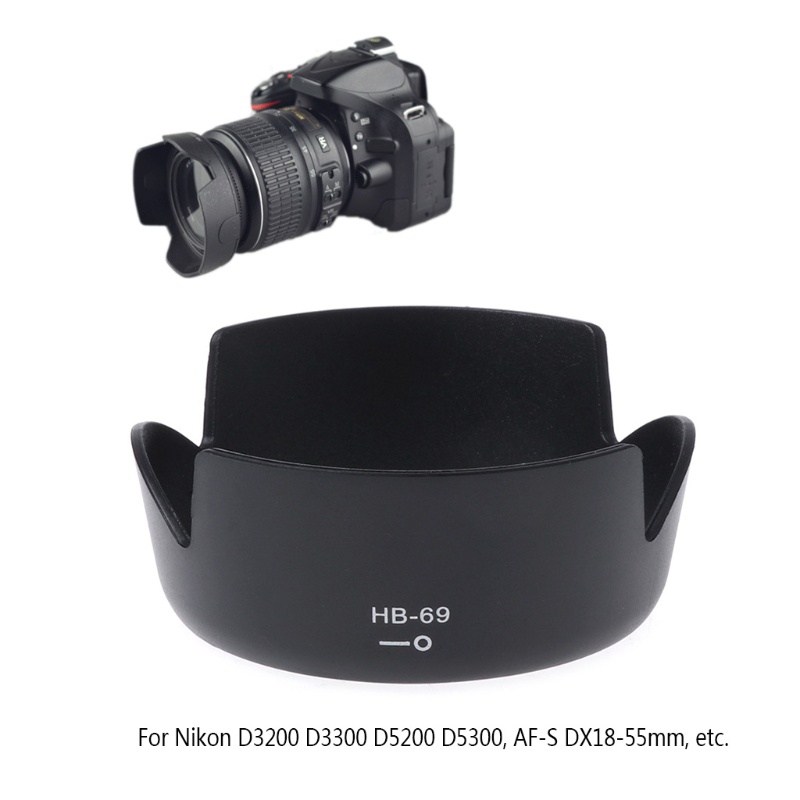 Loa Che Nắng HB-69 Cho Ống Kính Máy Ảnh D3200 D3300 D5200 D5300 DX18-55mm