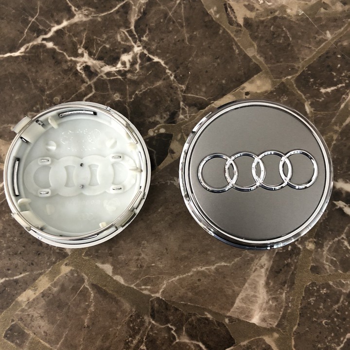 Logo chụp mâm, ốp la zăng bánh xe ô tô Audi, đường kính 60MM và 77MM, chất liệu nhựa ABS cao cấp