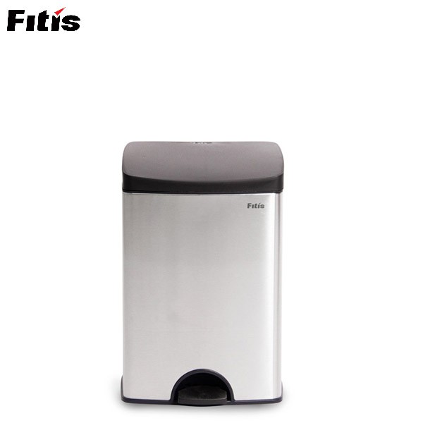 Thùng rác Fitis inox vuông đạp chân thấp 15 lít SPS1-901
