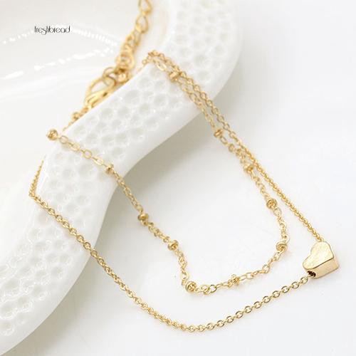 Lắc chân hai lớp mặt dây chuyền hình trái tim thời trang xinh xắn thanh lịch cho nữ | BigBuy360 - bigbuy360.vn