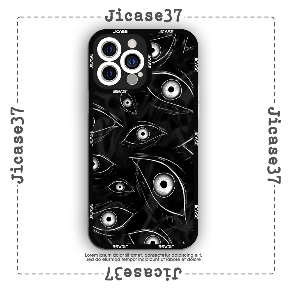 Ốp lưng iPhone Cạnh Vuông Jicase Mắt đen trắng aesthetic