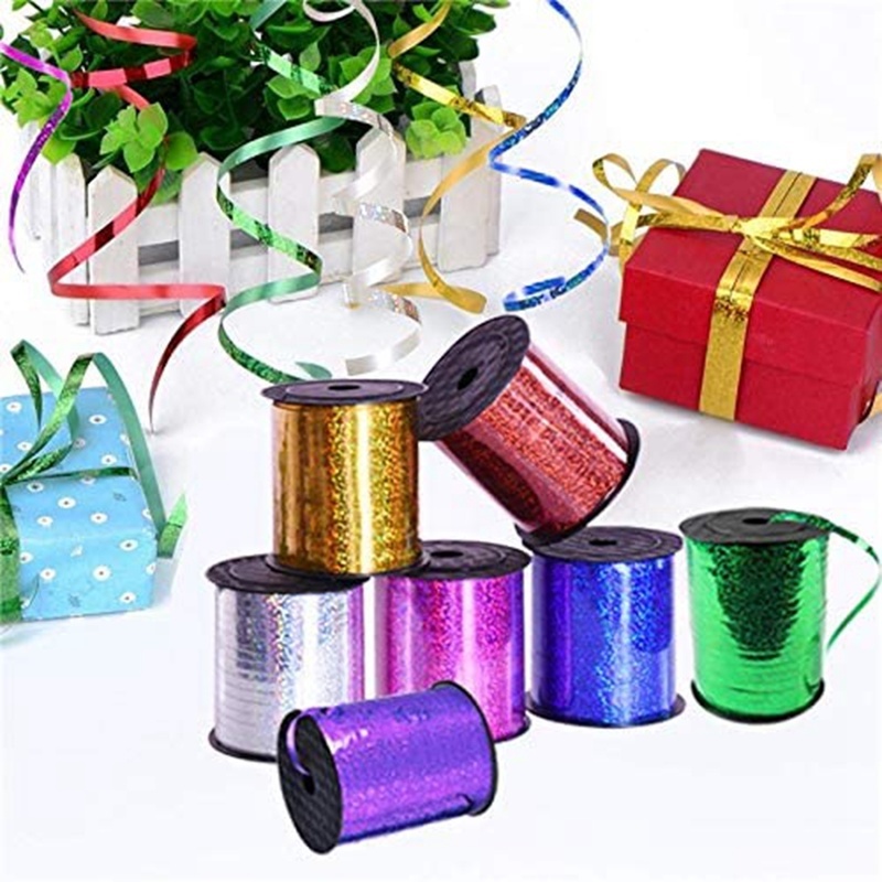 Cuộn Dây Ruy Băng Màu Laser 5mm Trang Trí Mới
