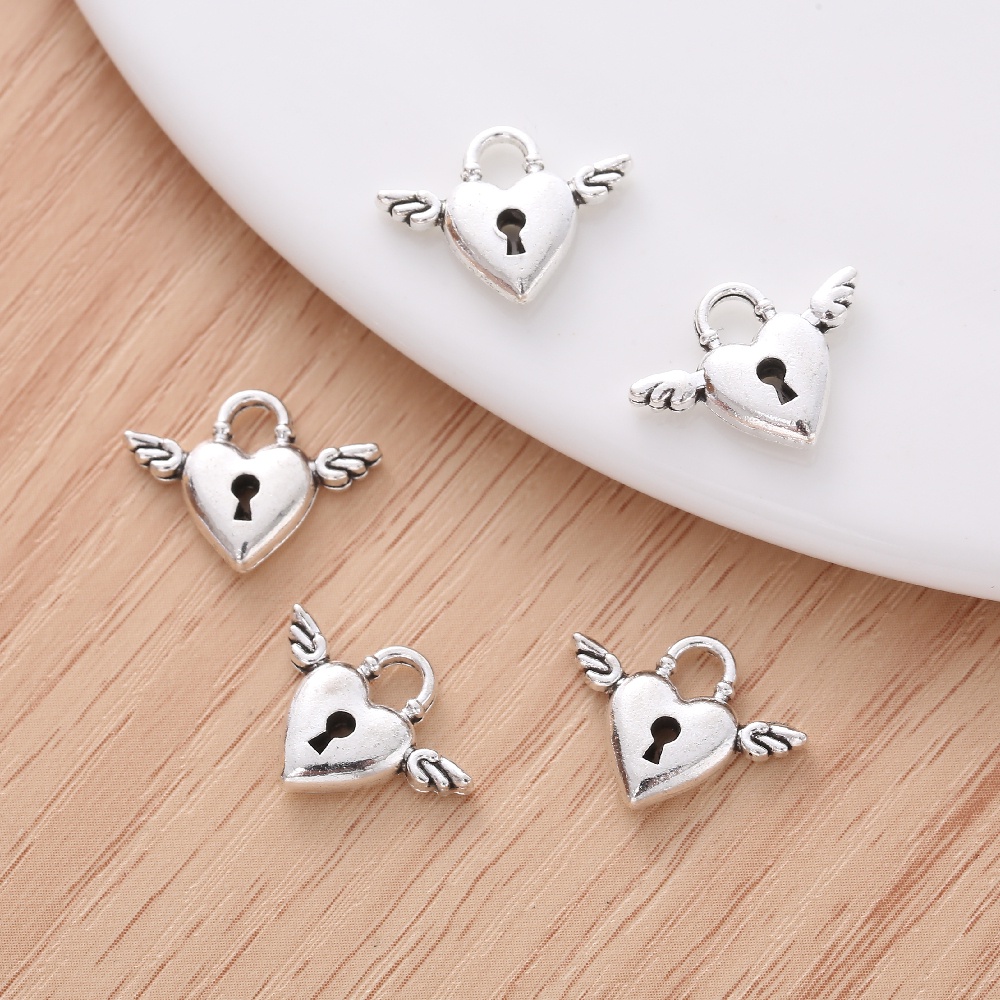 Set 20 Mặt Vòng cổ / Bông Tai Hình Ổ Khóa / Trái Tim Độc Đáo Thời Trang DIY Cho Nữ
