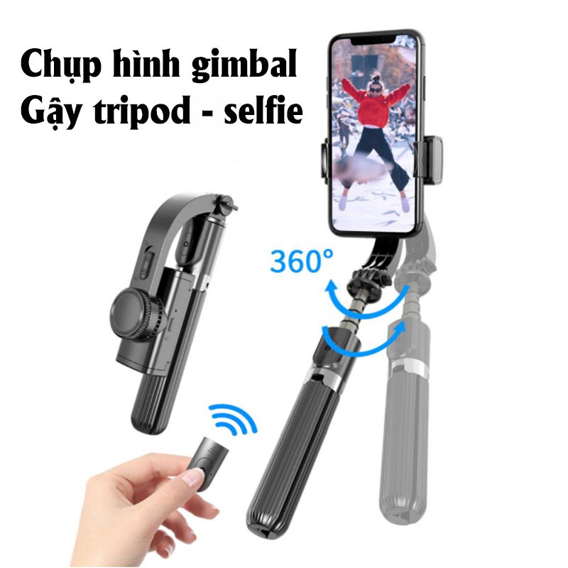 Gậy tripod chụp hình, quay video, tiktok, selfie Gimbal Stabilizer L08 có bluetooth điều khiển từ xa