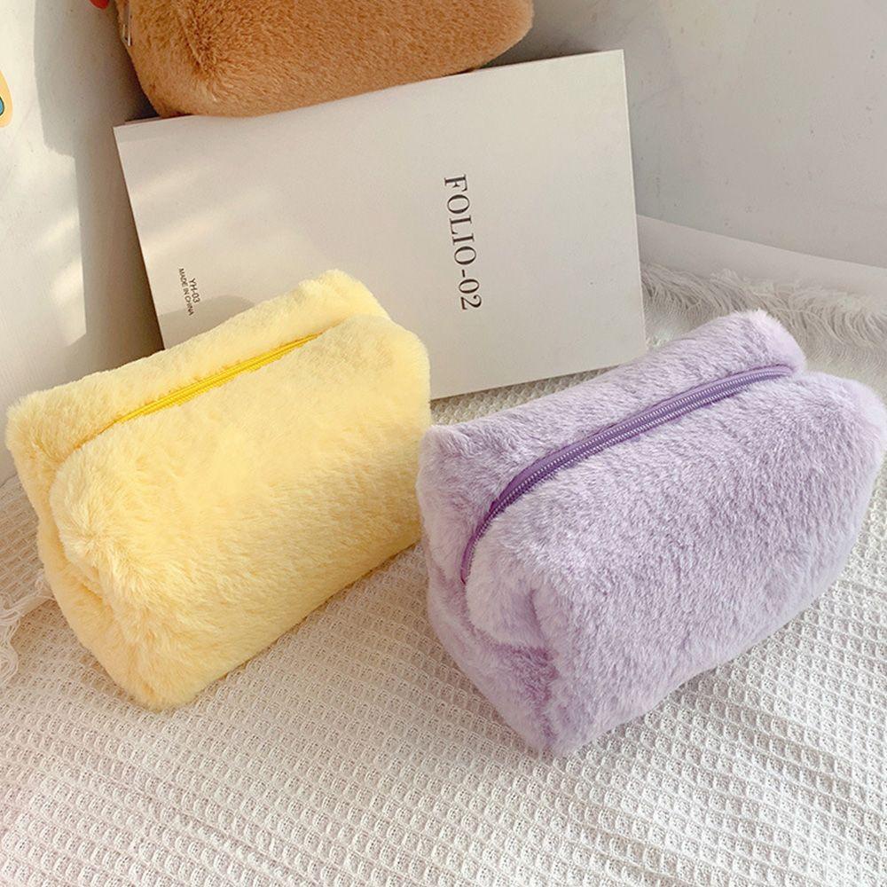 PISTA Túi Đựng Bút Bằng Lông Nhung Dễ Thương Xinh Xắn
