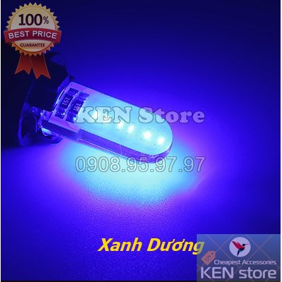 Bóng LED T10 đèn xi nhan, đèn demi xe máy ô tô chip COB