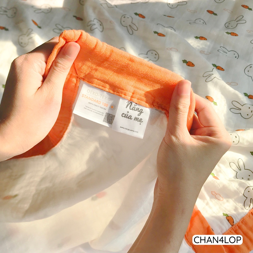 Chăn Sợi Tre 4 Lớp Cao Cấp 1m5x2m càng giặt càng mềm, thơm mùi tre dễ chịu - Nắng Của Mẹ _CHAN4LOP_FAM