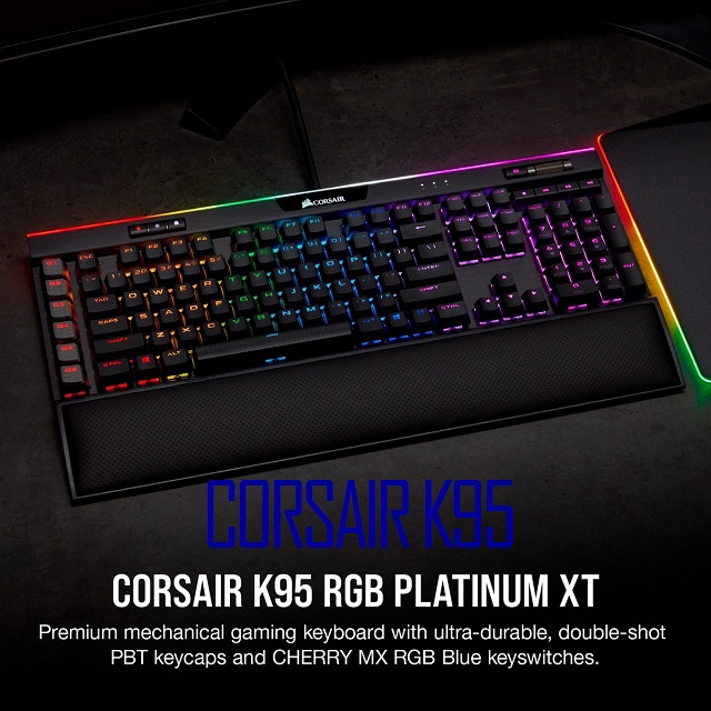 Bàn phím cơ gaming có dây tốt nhất Corsair K95 RGB Platinum XT chính hãng