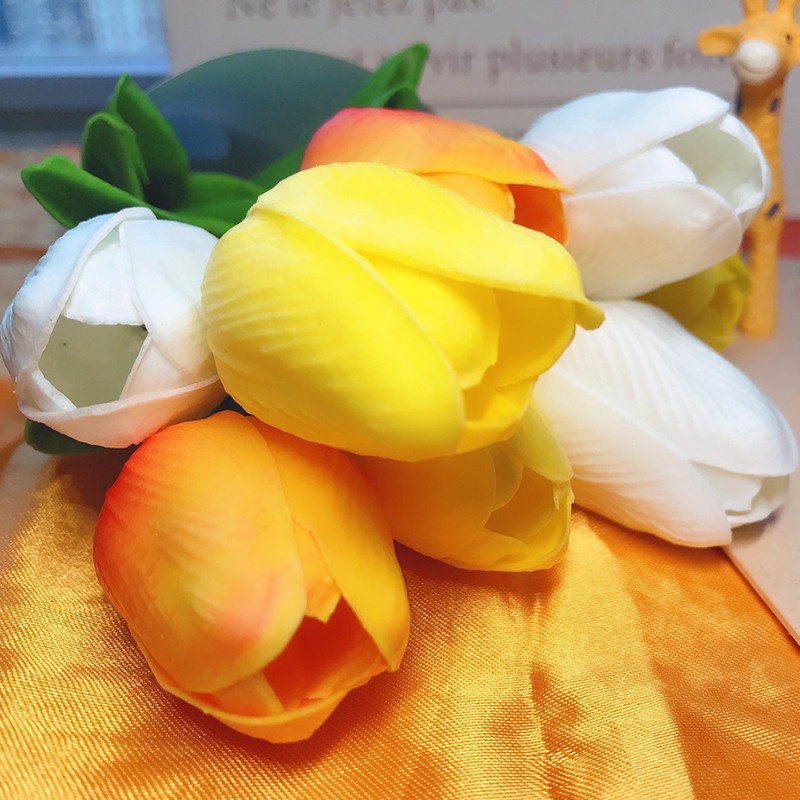 Bó hoa tulip nhân tạo 35cm trang trí nhà ở/sân vườn/tiệc cưới