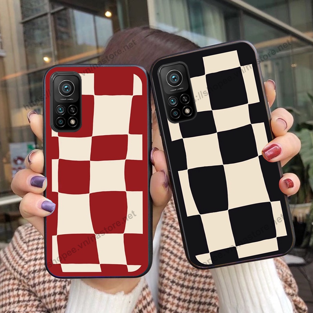 Ốp lưng Xiaomi Mi 10T Pro mặt cười, họa tiết caro đơn giản đẹp cute