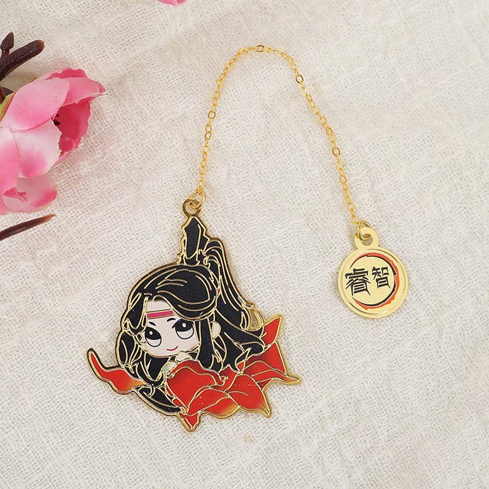 JARRED Mo Dao Zu Shi Shi Đánh Dấu Trang Sách Anime School Supply Xie Lian Mặt Dây Chuyền Kim Loại Hua Cheng